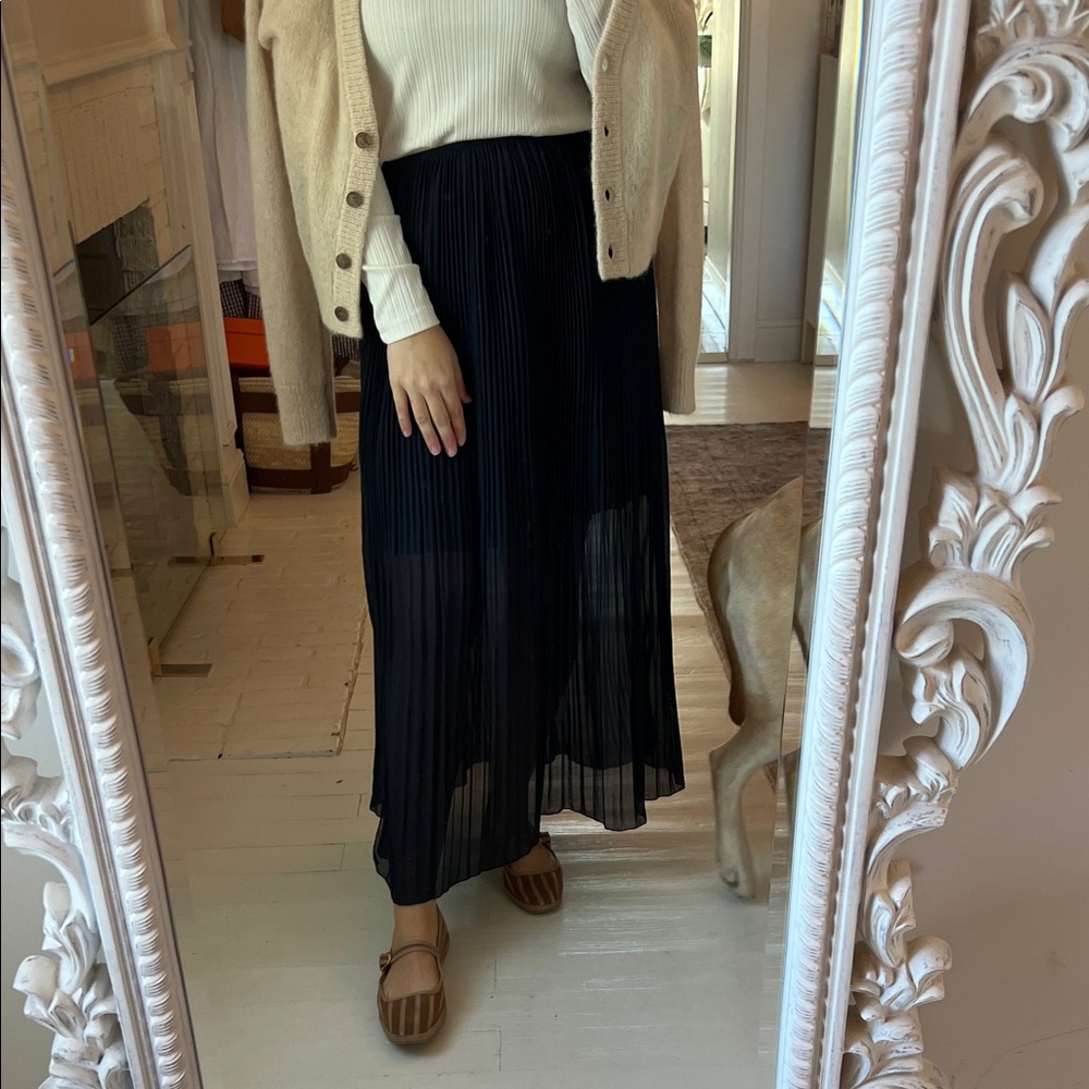 H&M navy Pleated Skirt